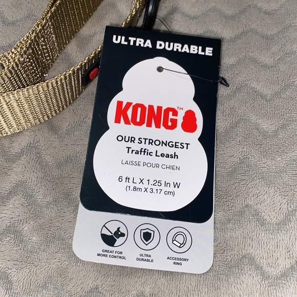 🐶 Kong Brown 6ft Traffic Dog Leash Collar Harness Pet Pets Ultra Durable Basic - Picture 2 of 4